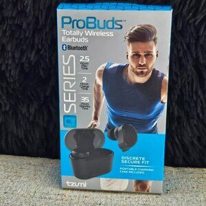 Tzumi Probuds Bluetooth Wireless Earbuds Black W/ Charging Case Micro USB New